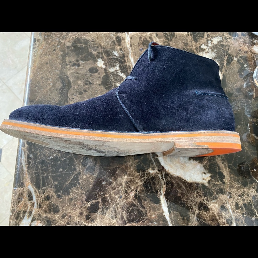 Louis Vuitton blue suede lace up ankle boots- - Picture 5 of 10